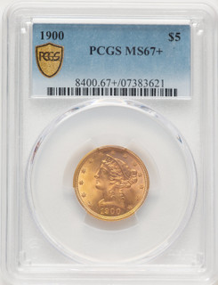 1900 $5 Liberty Half Eagle PCGS MS67+