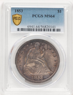 1853 Seated Dollar PCGS MS64