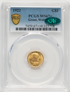 1922 G$1 Grant With Star CAC Commemorative Gold PCGS MS67+ (783414002)