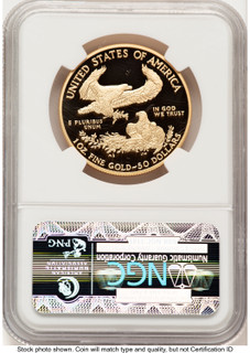 2010-W Proof Gold Eagle 1 oz ER Blue NGC PF70