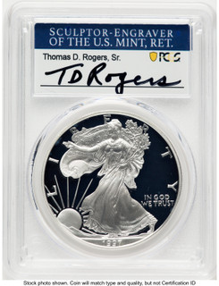 1997-P Proof Silver Eagle 1 oz TD Rogers PCGS PR70 (781017107)