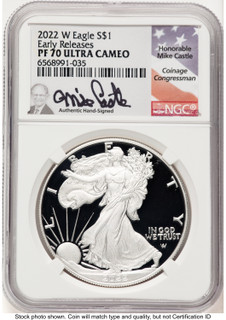 2022-W Proof Silver Eagle 1 oz ER Mike Castle NGC PF70