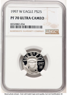 1997-W Proof Platinum Eagle 1/4 oz Brown Label NGC PF70 (778006053)