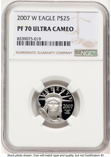 2007-W Proof Platinum Eagle 1/4 oz Brown Label NGC PF70 (780249121)