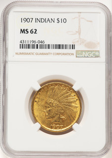 1907 $10 No Motto Indian Eagle NGC MS62 (783934004)