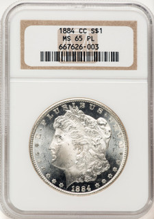 1884-CC PL Morgan Dollar NGC MS65