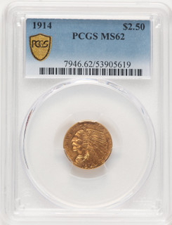 1914 $2.50 Indian Quarter Eagle PCGS MS62 (783704026)