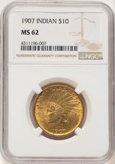 1907 $10 No Motto Indian Eagle NGC MS62 (784014020)