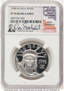 1998-W Proof Platinum Eagle 1 oz Don Everhart NGC PF70