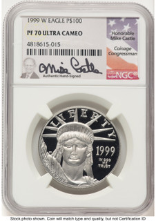 1999-W Proof Platinum Eagle 1 oz Mike Castle NGC PF70