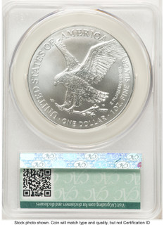 2025 Silver Eagle Privy First Day Delivery CACG MS70 Flag Label