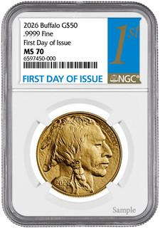 2026 1 oz Gold Buffalo First Day of Issue NGC MS70