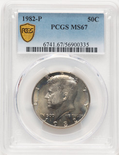 1982-P 50C Kennedy Half Dollar PCGS MS67 (781099004)