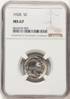 1928 5C Buffalo Nickel NGC MS67 (773564001)