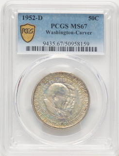1952-D 50C Washington-Carver Commemorative Silver PCGS MS67 (783786021)