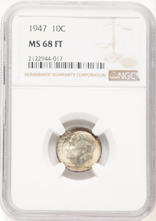 1947 10C FB Roosevelt Dime NGC MS68