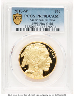 2010-W Proof Gold Buffalo 1 oz Blue Gradient PCGS PR70 (784275021)