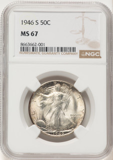 1946-S 50C Walking Liberty Half Dollar NGC MS67 (783484005)