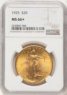 1925 $20 Saint-Gaudens Double Eagle NGC MS66+ (772889002)