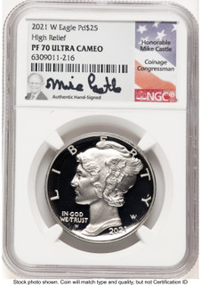2021-W Palladium Eagle 1 oz Mike Castle NGC PF70 (772702011)