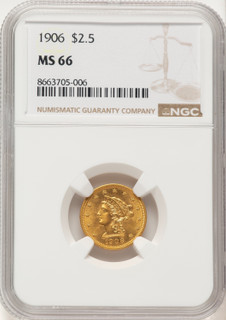 1906 $2.50 Liberty Quarter Eagle NGC MS66 (778282008)