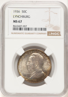 1936 50C Lynchburg Commemorative Silver NGC MS67 (783485002)