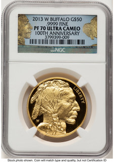 2013-W Proof Gold Buffalo 1 oz 100th Anniversary NGC PF70