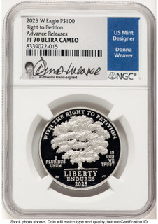 2025-W Proof Platinum Eagle 1 oz AR Donna Weaver NGC PF70