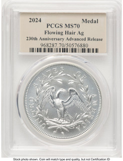 2024-(P) Silver 230th Anniversary Flowing Hair Medal AR Thomas Cleveland PCGS MS70