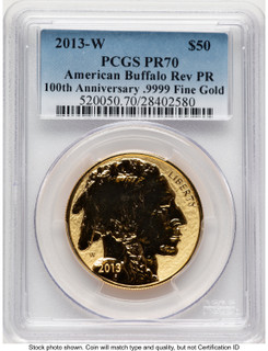 2013-W Reverse Proof Gold Buffalo 1 oz Blue Gradient PCGS PR70
