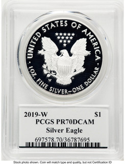 2019-W Proof Silver Eagle 1 oz Premier Label PCGS PR70 (779203071)