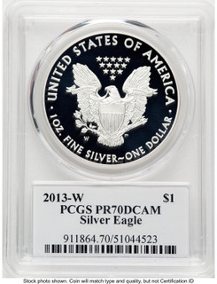 2013-W Proof Silver Eagle 1 oz TD Rogers PCGS PR70 (781017102)