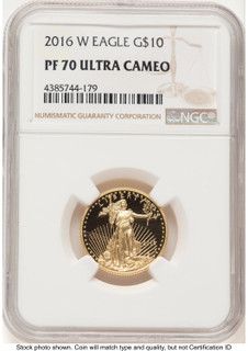 2016-W Proof Gold Eagle 1/4 oz Brown Label NGC PF70
