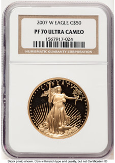 2007-W Proof Gold Eagle 1 oz Brown Label NGC PF70 (522240216)