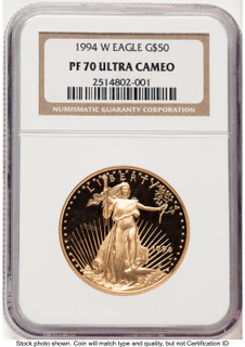 1994-W Proof Gold Eagle 1 oz Brown Label NGC PF70 (522240332)