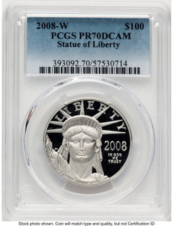 2008-W Proof Platinum Eagle 1 oz Blue Gradient PCGS PR70 (782461070)