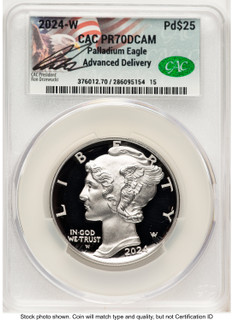 2024-W Palladium Eagle 1 oz Advanced Delivery Ron Drzewucki CACG PR70 (771963045)