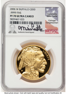 2006-W Proof Gold Buffalo 1 oz Mike Castle NGC PF70 (783045005)