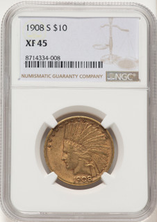 1908-S $10 Indian Eagle NGC XF45