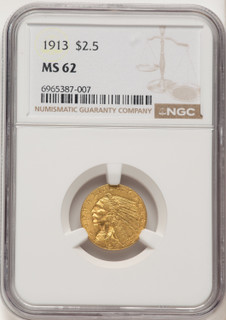 1913 $2.50 Indian Quarter Eagle NGC MS62 (506392095)