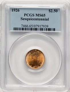 1926 $2.50 SESQUI Commemorative Gold PCGS MS65 (507799023)