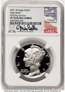 2021-W Palladium Eagle 1 oz FDI Mike Castle NGC PF70 (775747038)