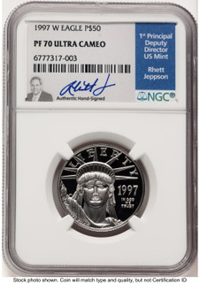 1997-W Proof Platinum Eagle 1/2 oz Rhett Jeppson NGC PF70
