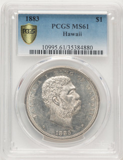 1883 Hawaii Dollar Coins of Hawaii PCGS MS61