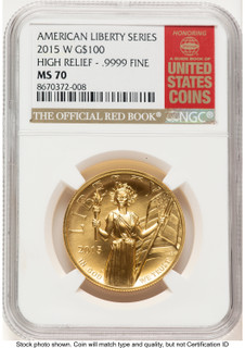 2015-W G$100 American Liberty High Relief Red Book NGC MS70