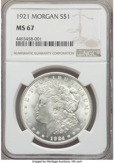 1921 Morgan Morgan Dollar NGC MS67