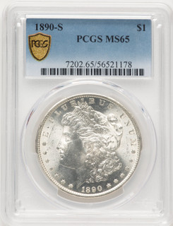 1890-S Morgan Dollar PCGS MS65