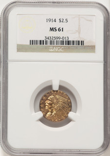 1914 $2.50 Indian Quarter Eagle NGC MS61