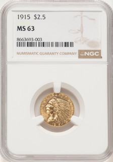 1915 $2.50 Indian Quarter Eagle NGC MS63