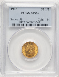 1905 $2.50 Liberty Quarter Eagle PCGS MS66